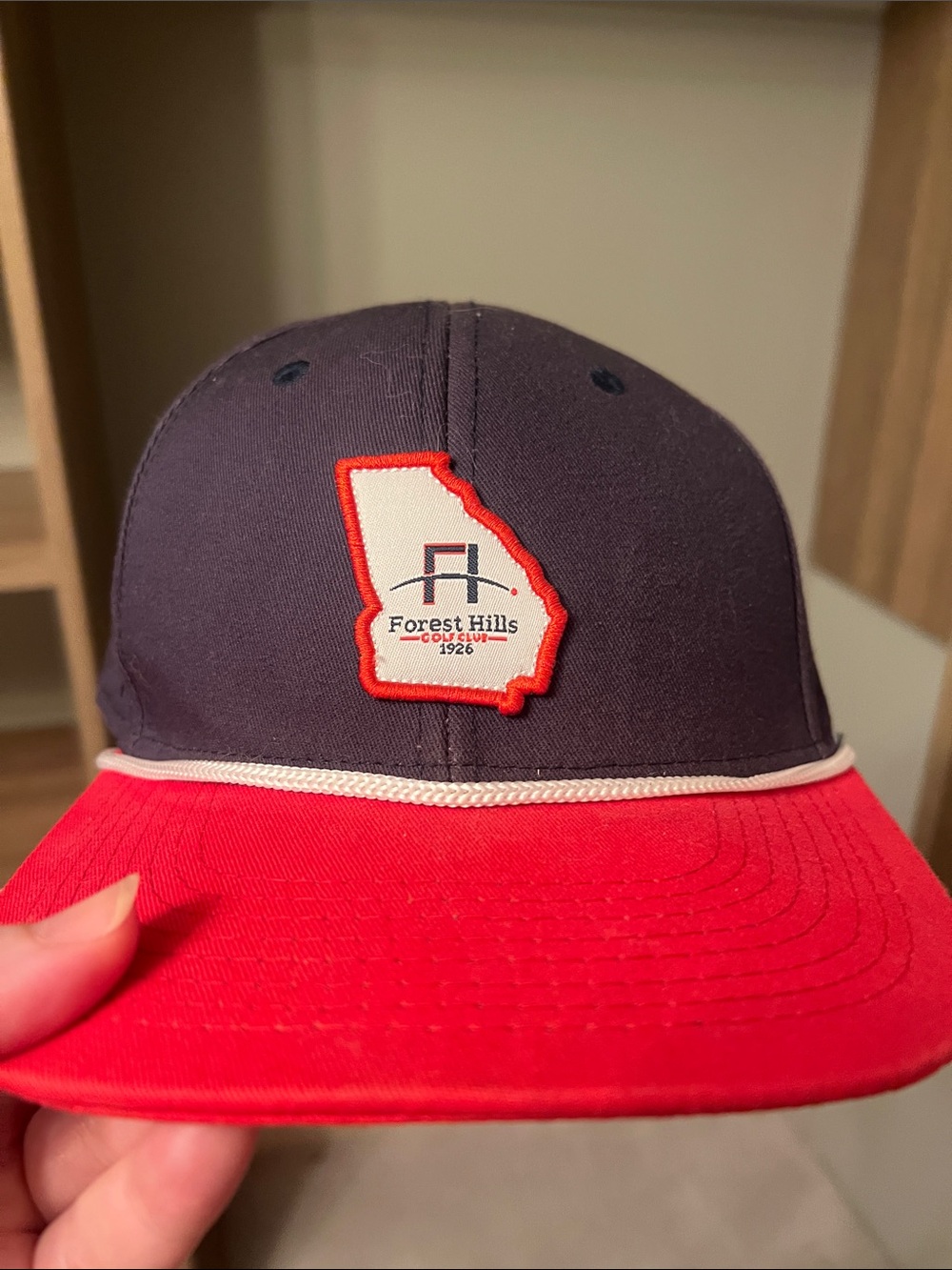 Forest‎ Hills Two-Tone Navy & Red Baseball Cap